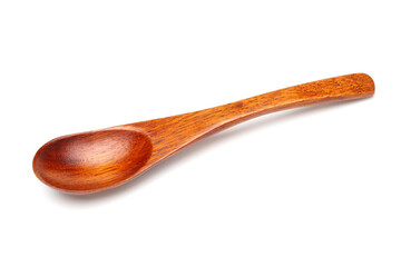 Wooden spoon isolated on white background