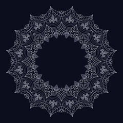 Color floral mandala round design thin elements vector illustration graphics design.