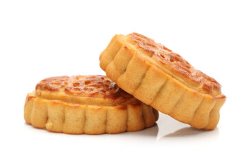 Mid-Autumn Festival moon cake on white backgroun