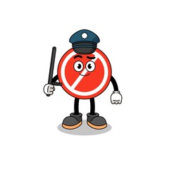 Fototapeta premium Cartoon Illustration of stop sign police