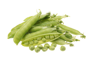 green peas isolated on white background
