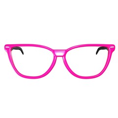 Square glasses with pink frames