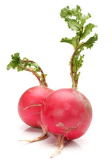 Red radish. Isolated over white background