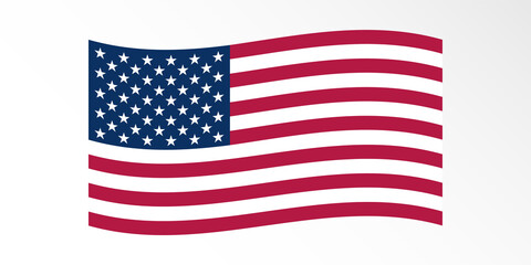 United States of America wavy flag decoration vector design