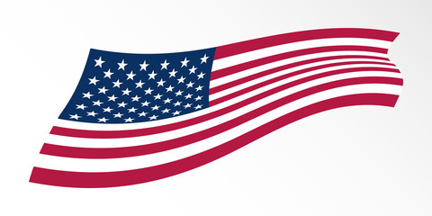Fototapeta premium United States of America wavy flag decoration vector design