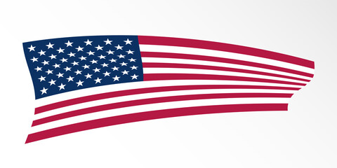 Fototapeta premium United States of America wavy flag decoration vector design
