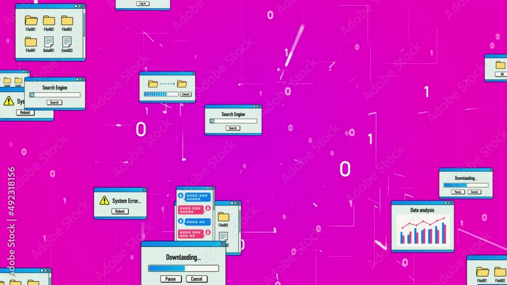Poster dialogs of software and digital transformation concept.