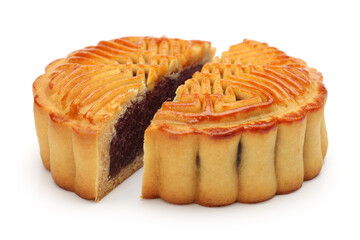 Mid-Autumn Festival moon cake on white background