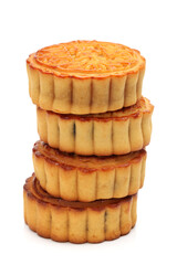 Mid-Autumn Festival moon cake on white background