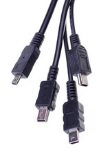 USB cable on white background