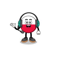 Mascot Illustration of poland flag as a customer services