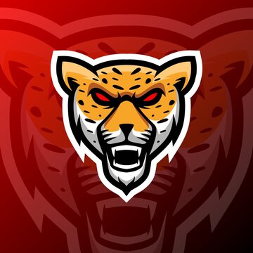vector graphics illustration of a cheetah angry in esport logo style. perfect for game team or product logo