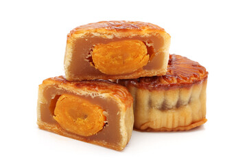 Mid-Autumn Festival moon cake on white background