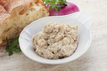 Jewish traditional cuisine herring mousse Forsmak