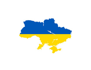 Ukraine map, flag. Vector illustration.