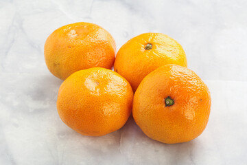 Fresh ripe juicy yellow mandarin