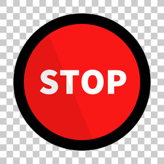 STOP sign icon isolated on transparent background.