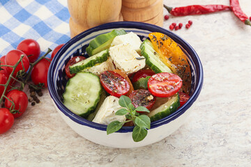 Greek salad with feta cheese