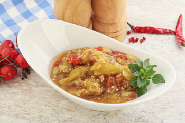 Caucasian Mangal salad with baked vegetables