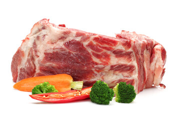 Raw Pork Ribs Isolated On White Background