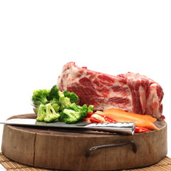 Raw Pork Ribs Isolated On White Background