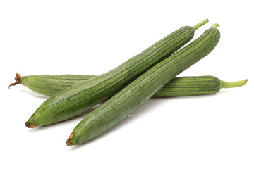 two long loofah on white background