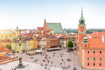 Naklejka na ściany i meble Panorama of Old Town in Warsaw, Poland