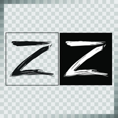 Z letter logo concept. Creative minimal template for design for business corporate identity. Vector image on a transparent background.