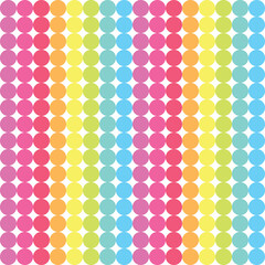 seamless  pattern colorful dots arrange vertically in rainbow color