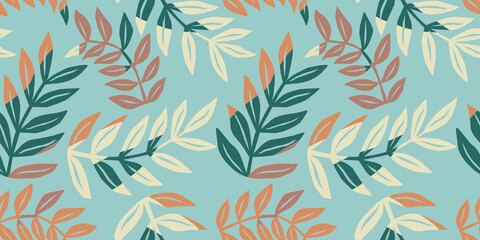 Folk floral seamless pattern. Modern abstract design for paper, cover, fabric, pacing and other