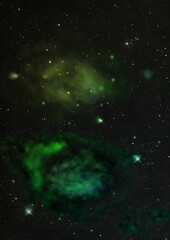 Star field in space and a nebulae