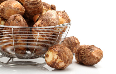 Taro on white background