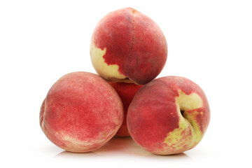 ripe peach on white background 