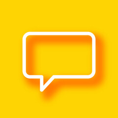 Fototapeta premium Rectangle speech bubble icon design illustration isolated on yellow background with shadow. Template for your website, infographic, brochure, cover.
