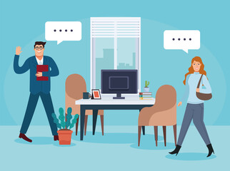 business couple and desk