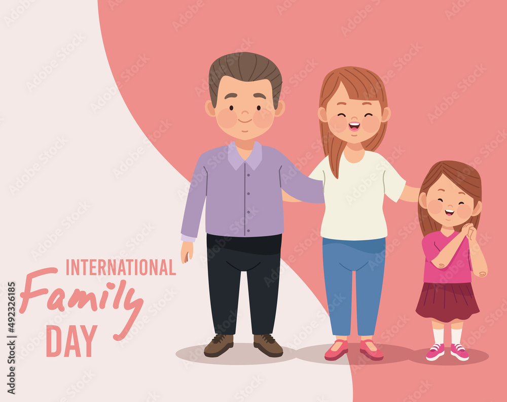 Poster family day postcard