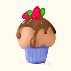 chocolate cupcake with strawberry