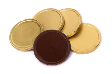 Chocolate candies in the form of coins