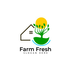 Eco Farm House Icon Logo Design Element