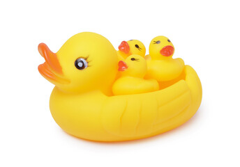 Yellow rubber duck toy isolated