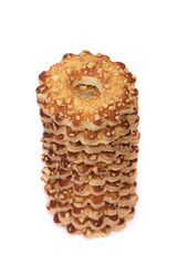 Stack of cookies with peanuts