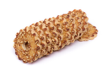 Stack of cookies with peanuts