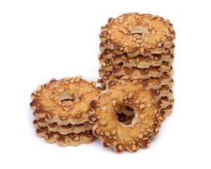 Stack of cookies with peanuts