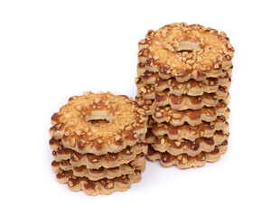 Stack of cookies with peanuts