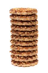 Stack of cookies with peanuts