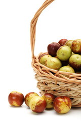 jujube or chinese date on white background