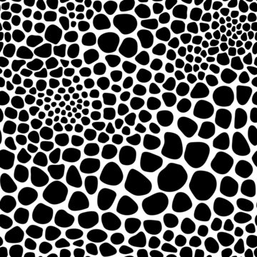 Seamless Vector Pattern Of Black Pebbles.