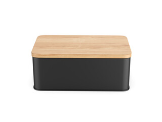 Blank Farmhouse Bread Box, 3d render illustration.