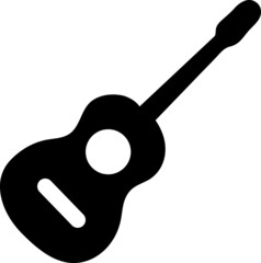 Guitar icon vector, Acoustic musical instrument sign Isolated on white