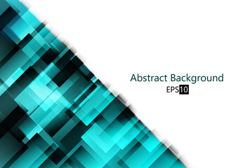Fototapeta premium abstract Vector Modern geometric and shape overlap on green turquoise background concept. illustration vector design background
